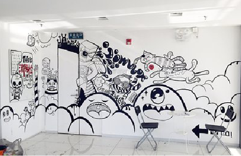 荆州手绘墙并非传统涂鸦。